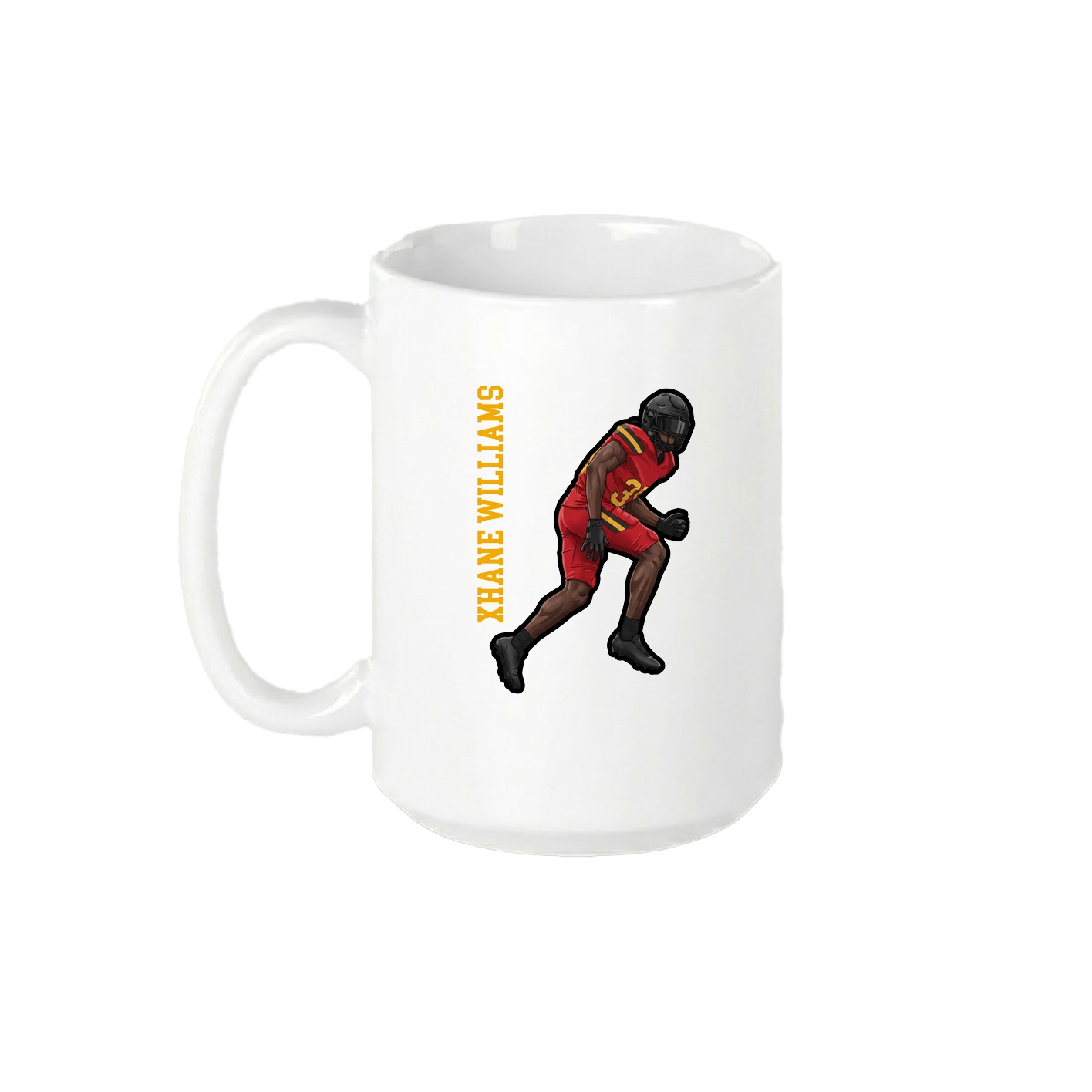 15oz Coffee Mug — Name Vertical in White