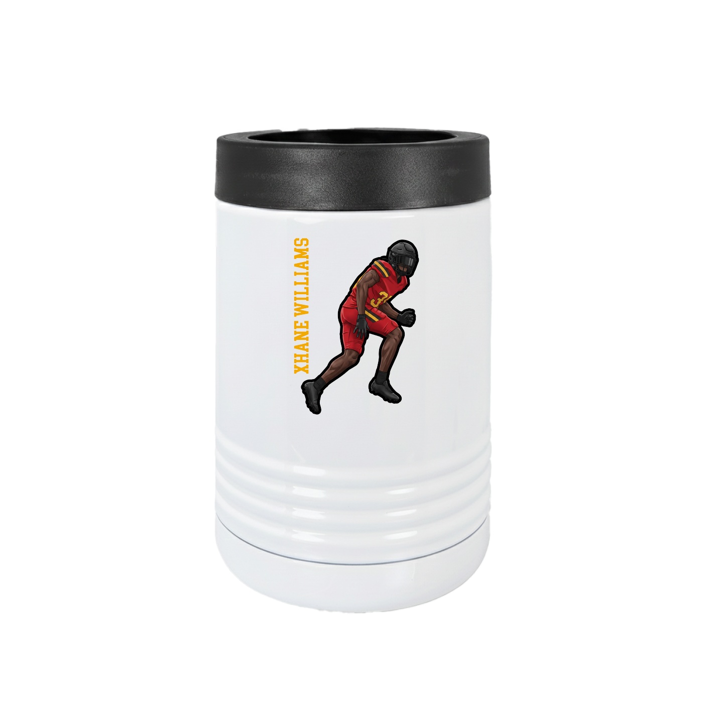 Beverage Holder — Name Vertical in White
