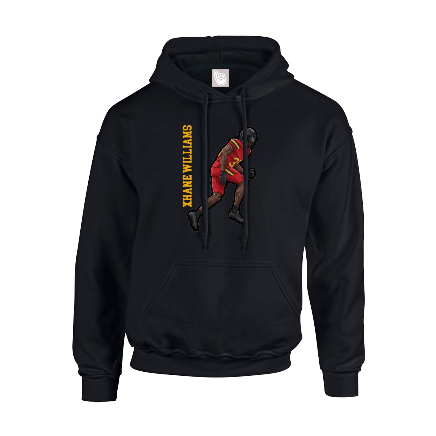 Youth Hoodie — Name Vertical in Black