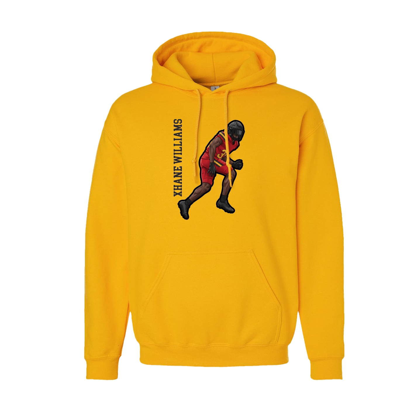 Youth Hoodie — Name Vertical in Gold