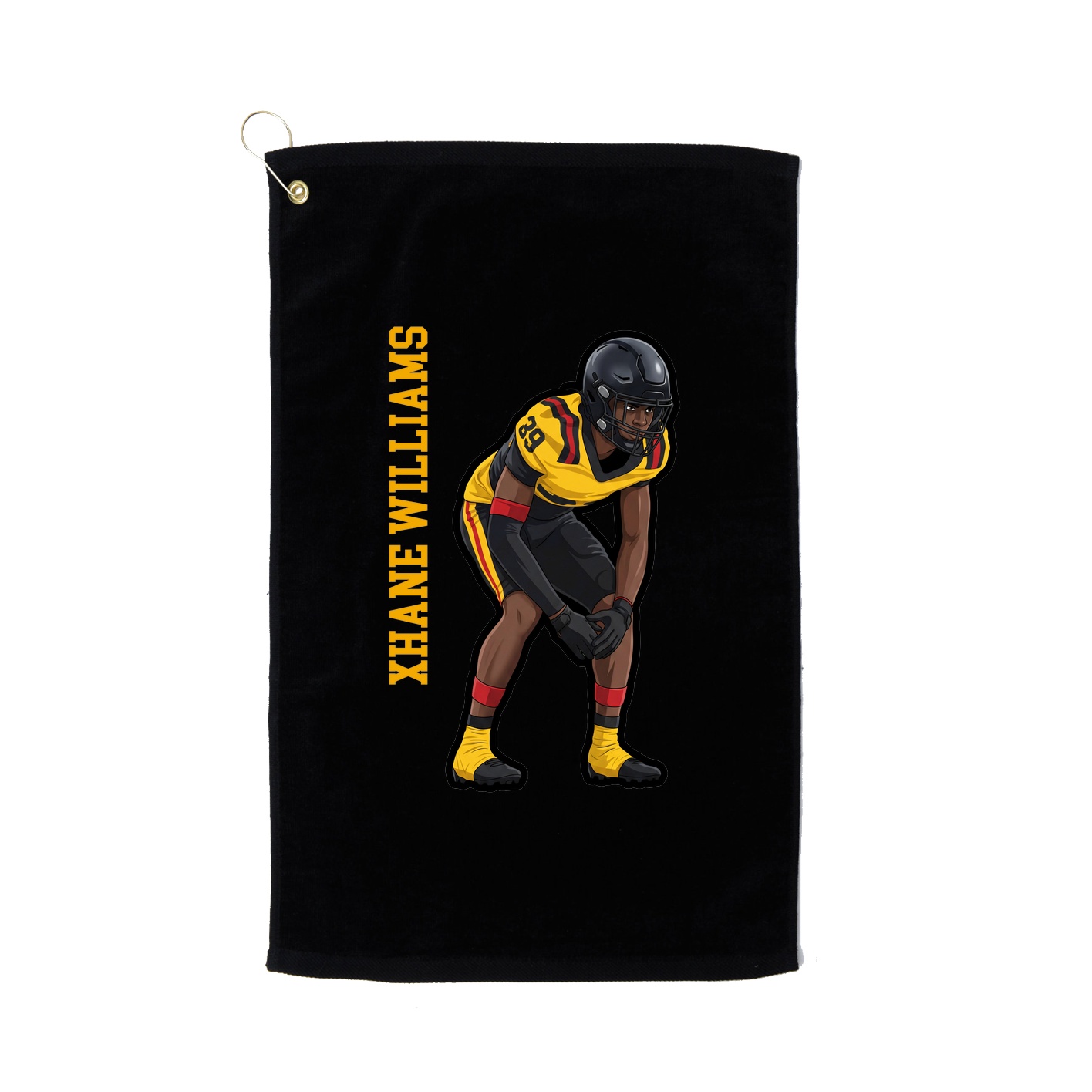 Golf Towel — Name Vertical in Black