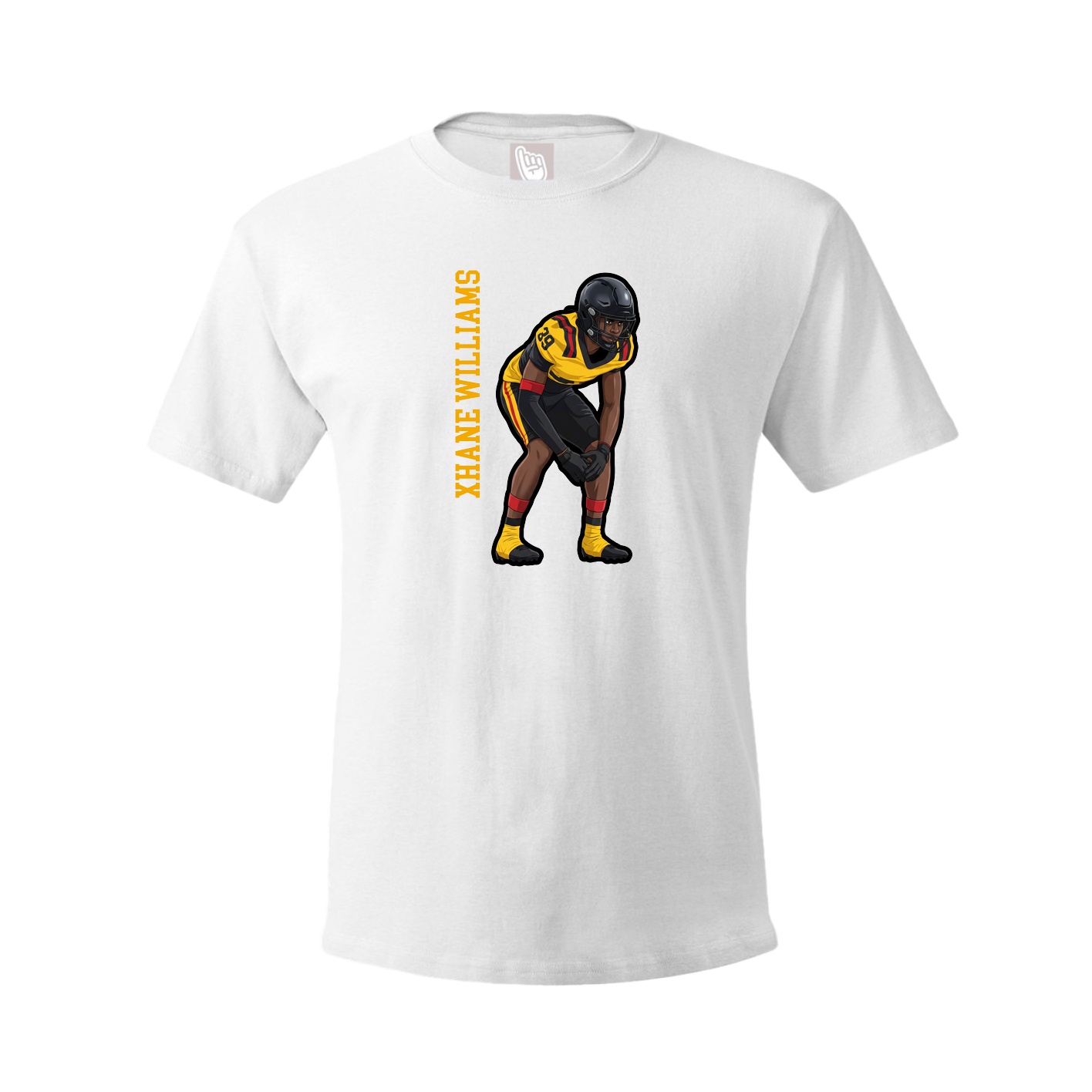 Youth Tee — Name Vertical in White
