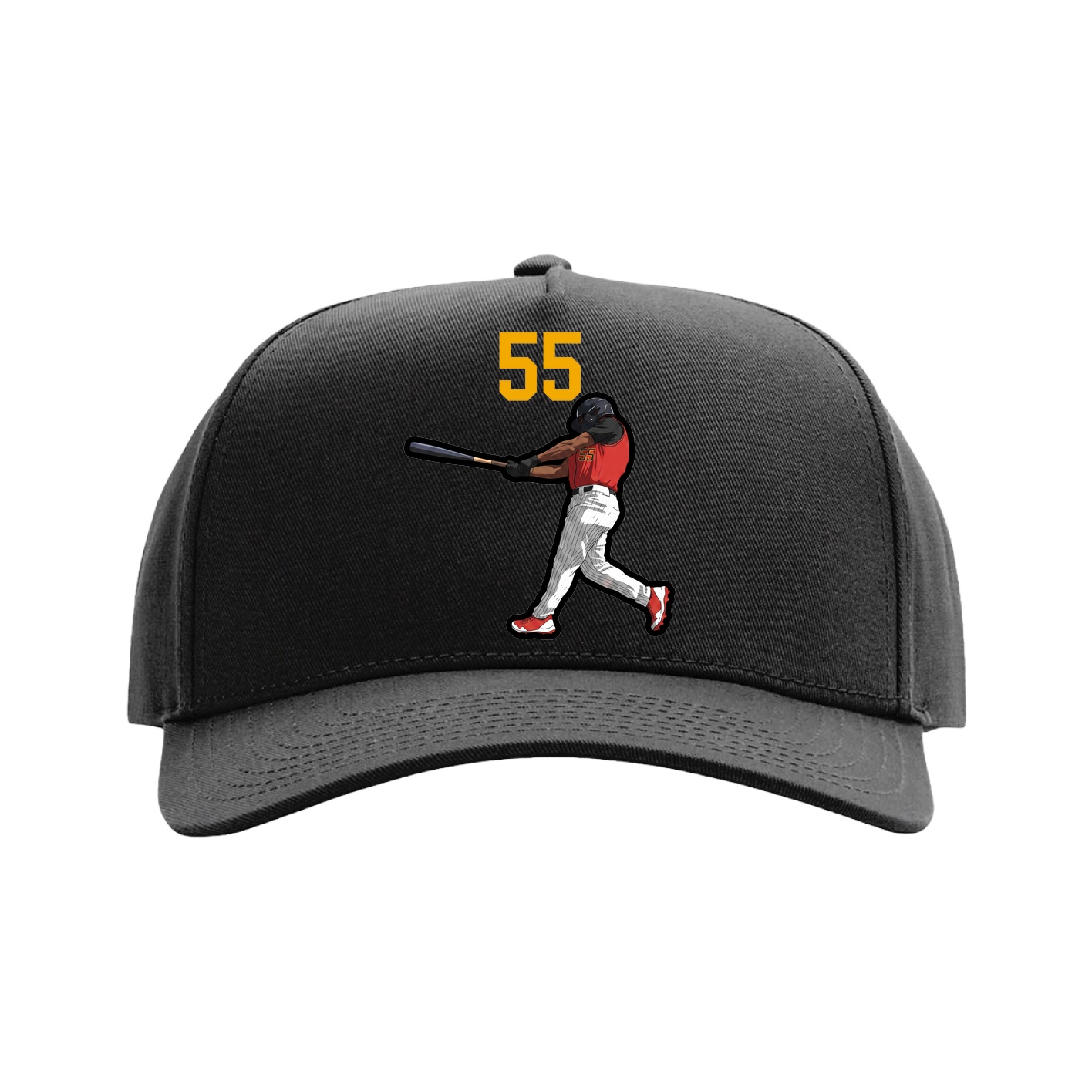 Full Fabric Five-Panel Champ Cap — Number Top in Black