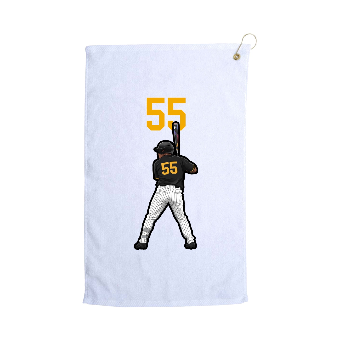 Golf Towel — Number Top in White