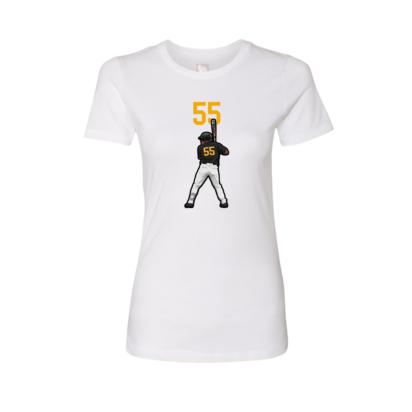 Fitted Women's Tee — Number Top in White