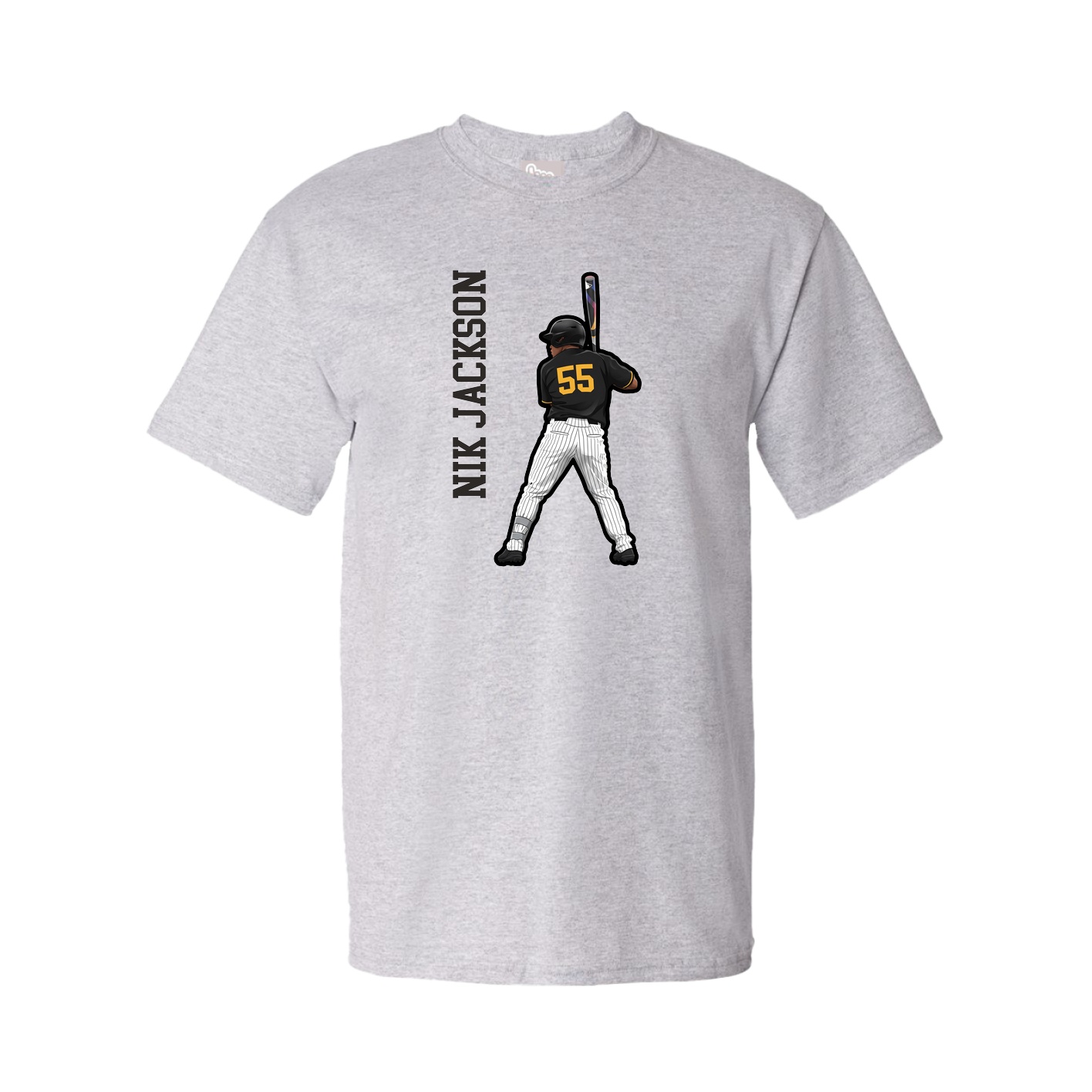 Tee — Name Vertical in Grey