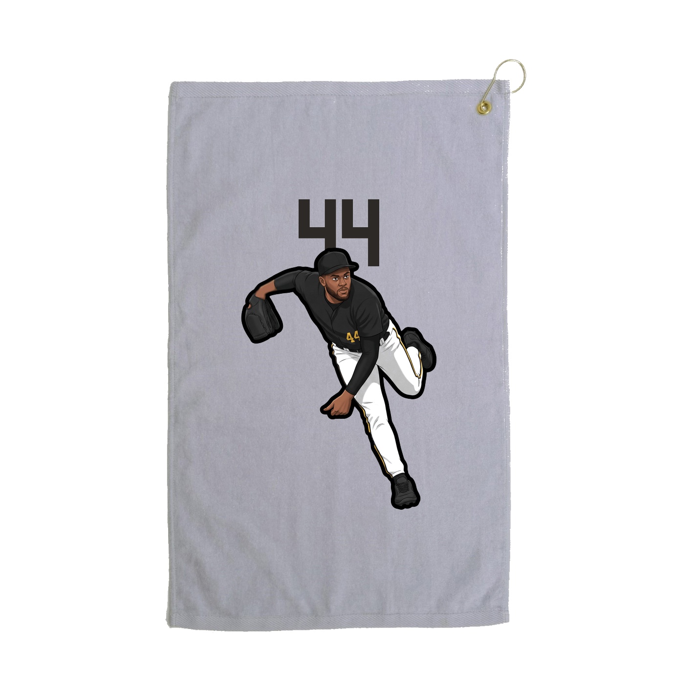 Golf Towel — Number Top in Grey