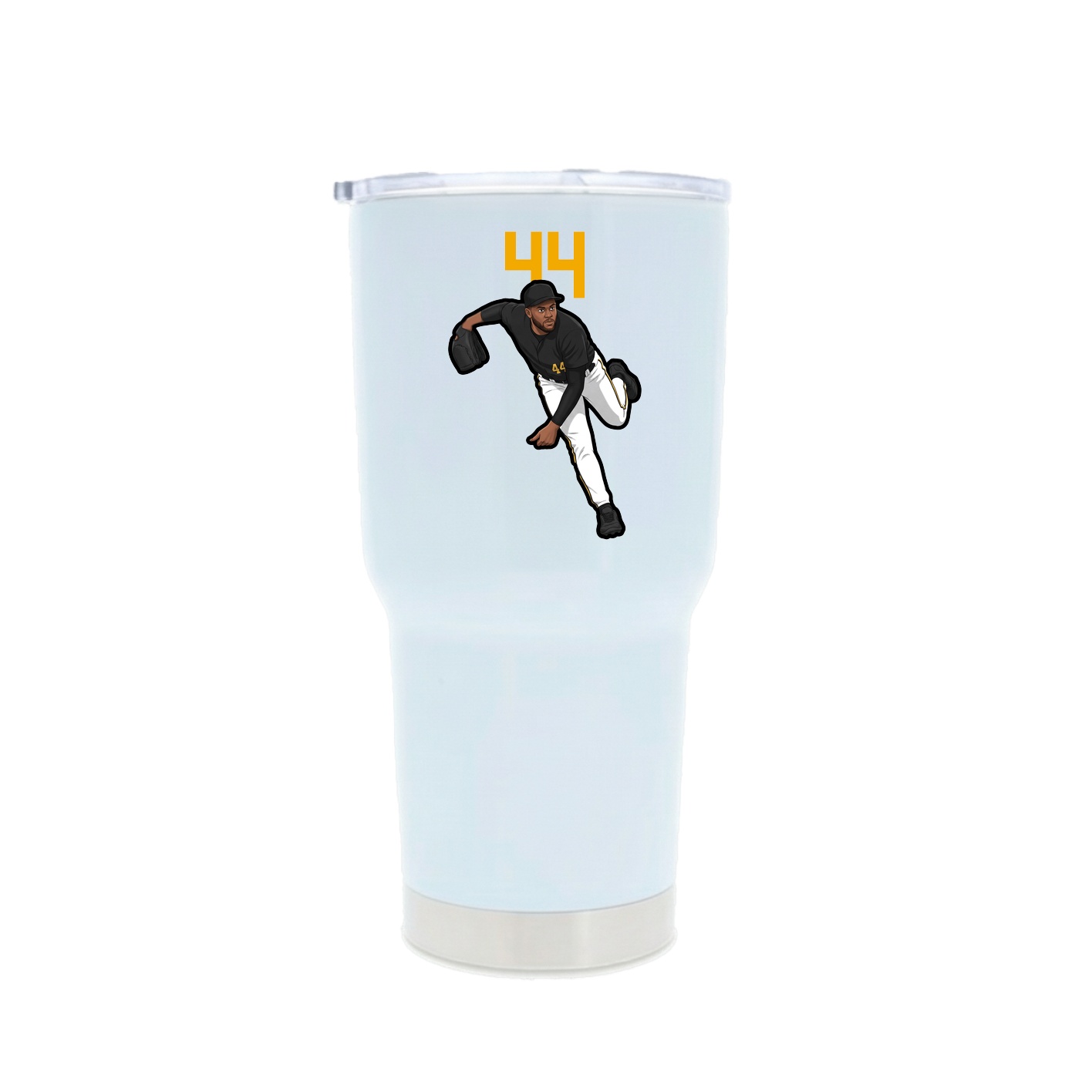30oz Stainless Steel Tumbler — Number Top in White