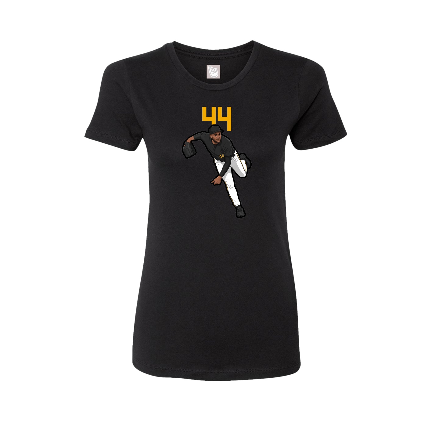 Fitted Women's Tee — Number Top in Black