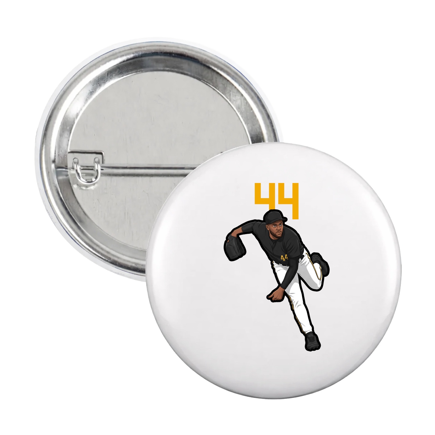 Game Day Button — Number Top in White