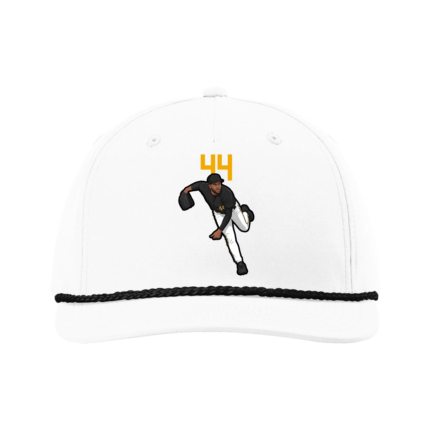 Five-Panel Classic Rope Cap — Number Top in White