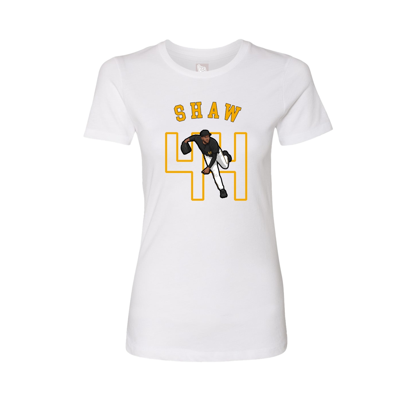 Fitted Women's Tee — Shirsey Arch in White