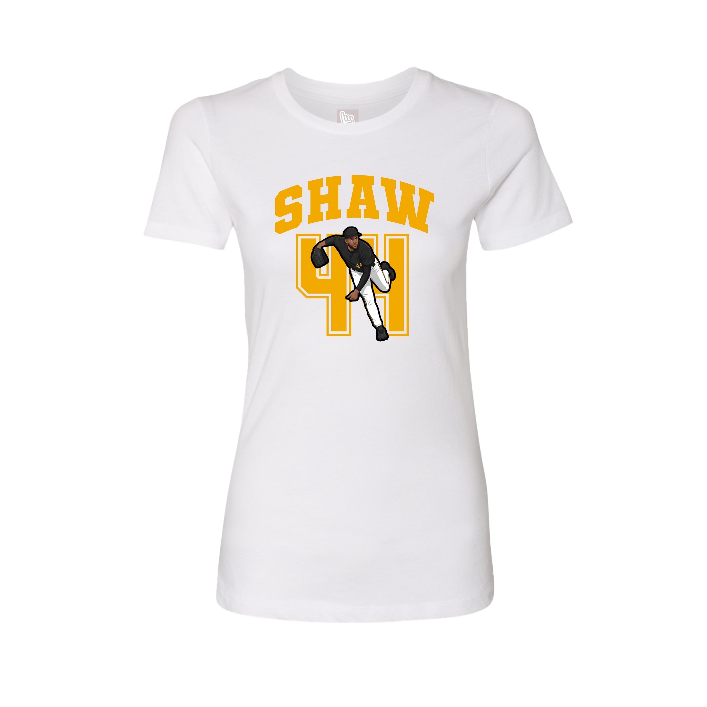 Fitted Women's Tee — Number in White