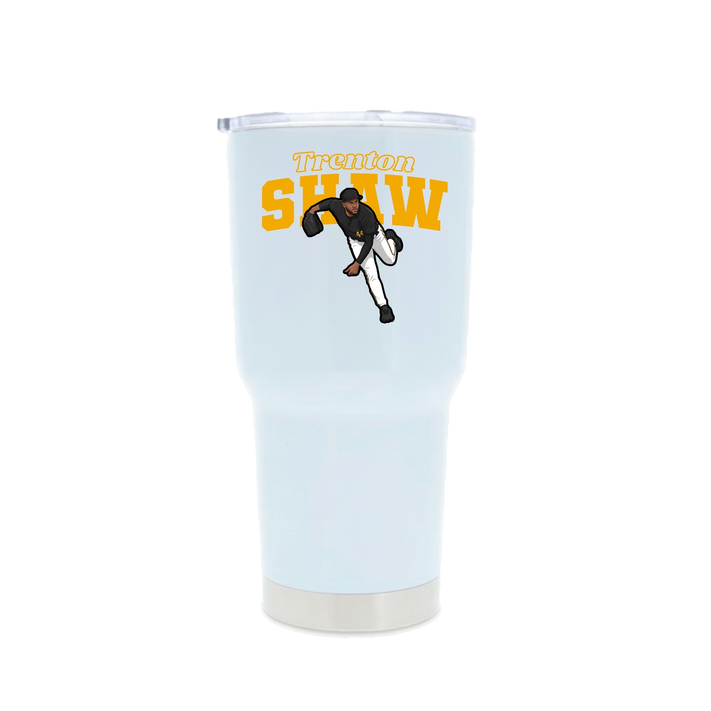 30oz Stainless Steel Tumbler — Name Arch in White
