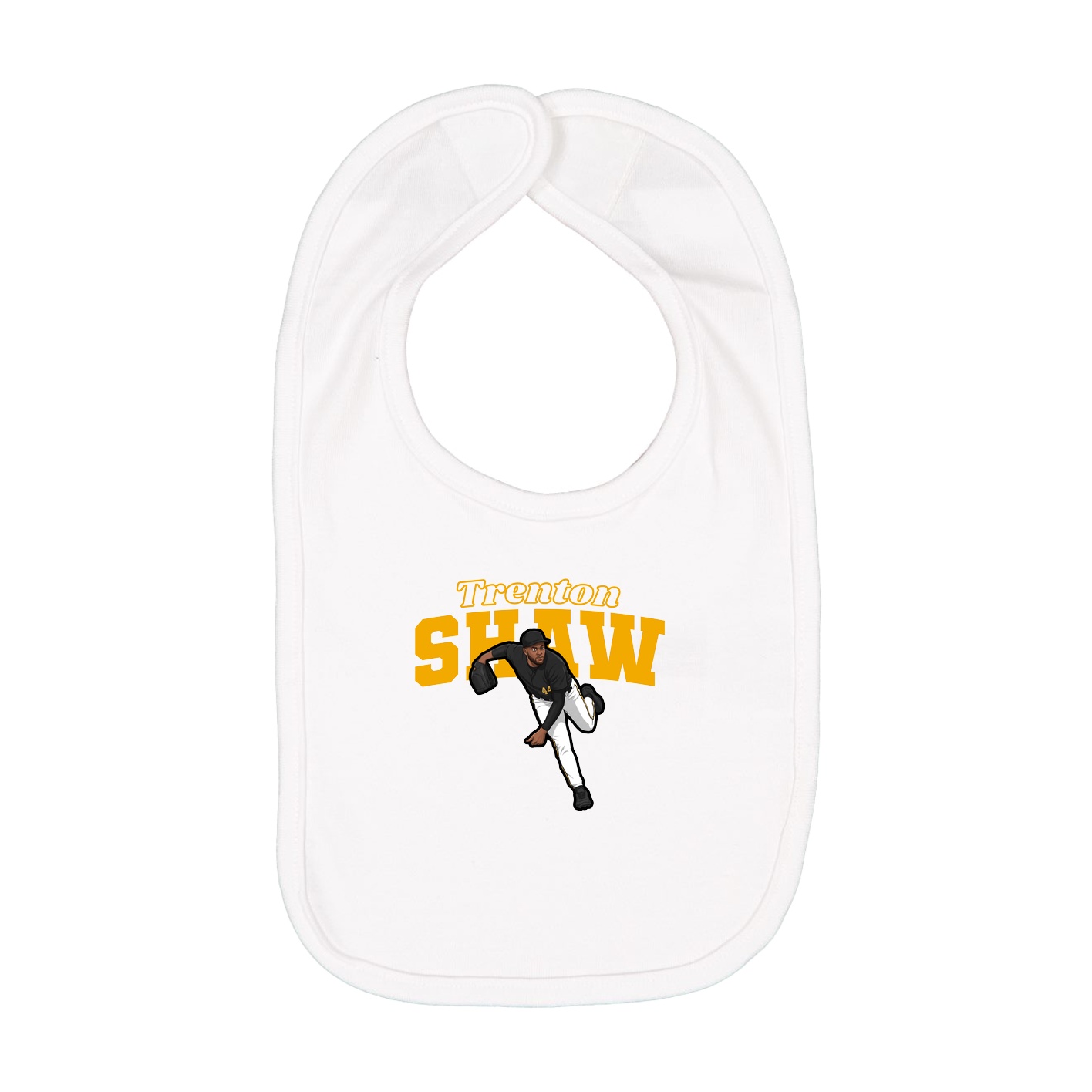 Infant Bib — Name Arch in White