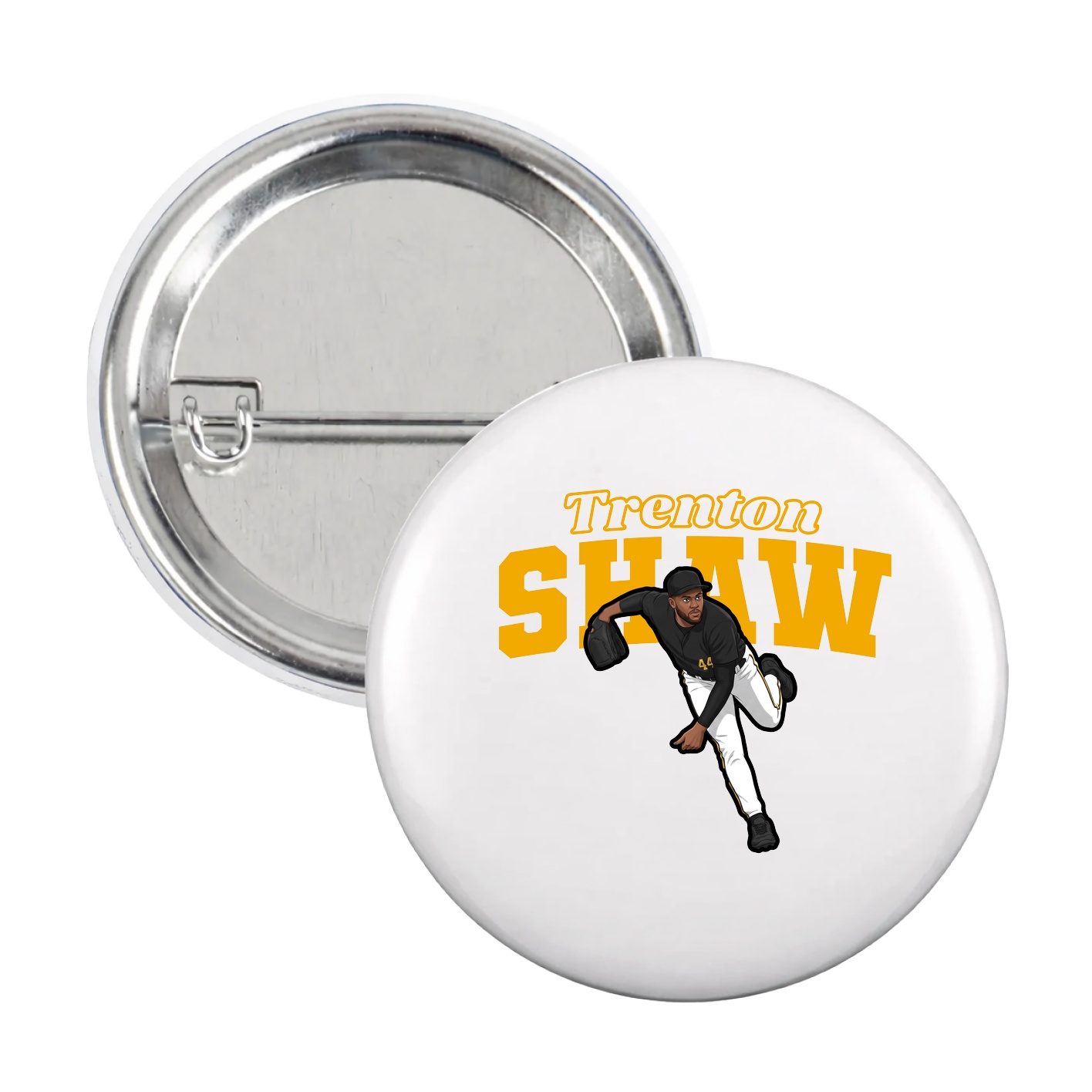 Game Day Button — Name Arch in White