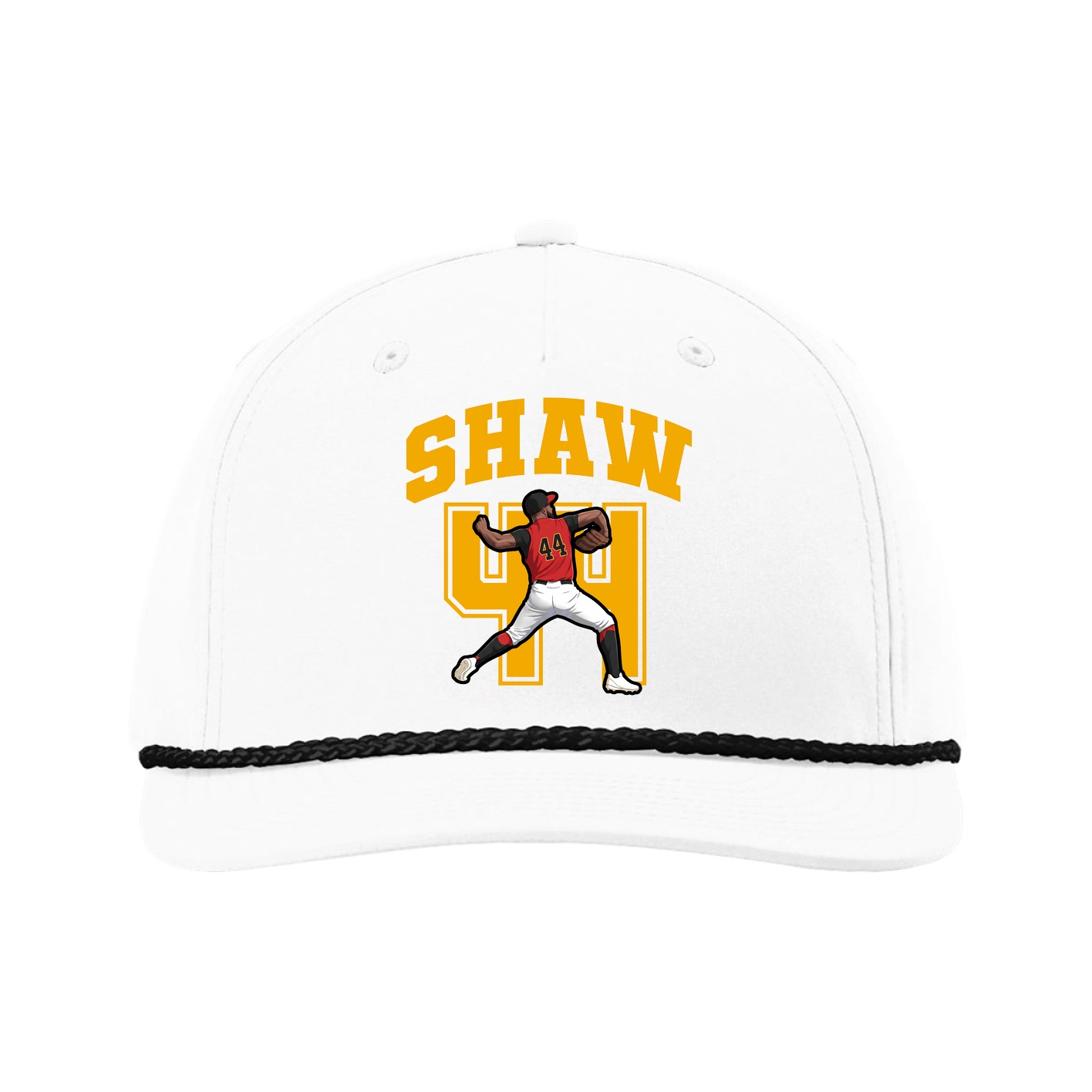 Five-Panel Classic Rope Cap — Number in White