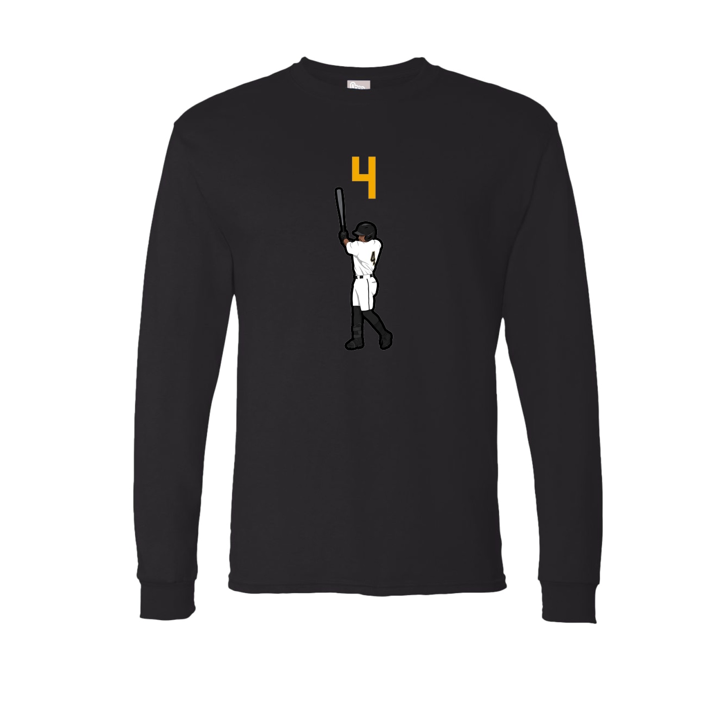 Long Sleeve Tee — Number Top in Black