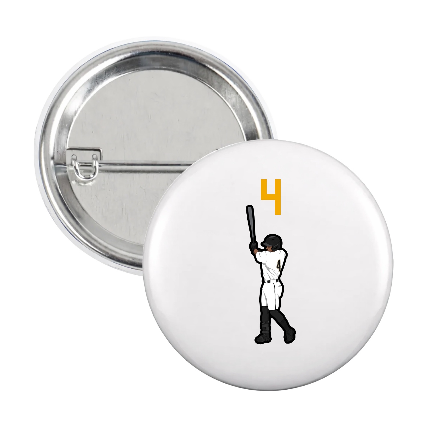 Game Day Button — Number Top in White