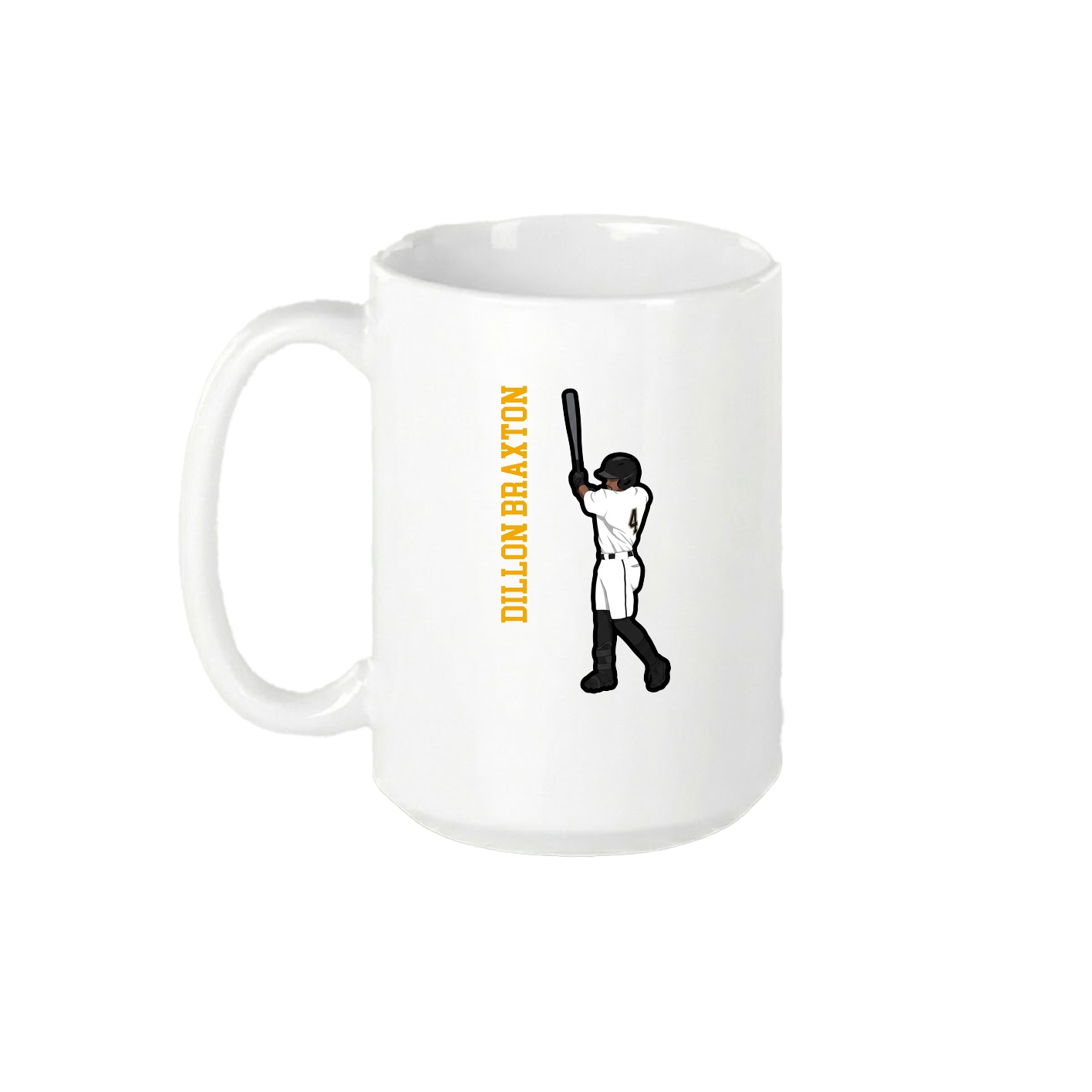 15oz Coffee Mug — Name Vertical in White