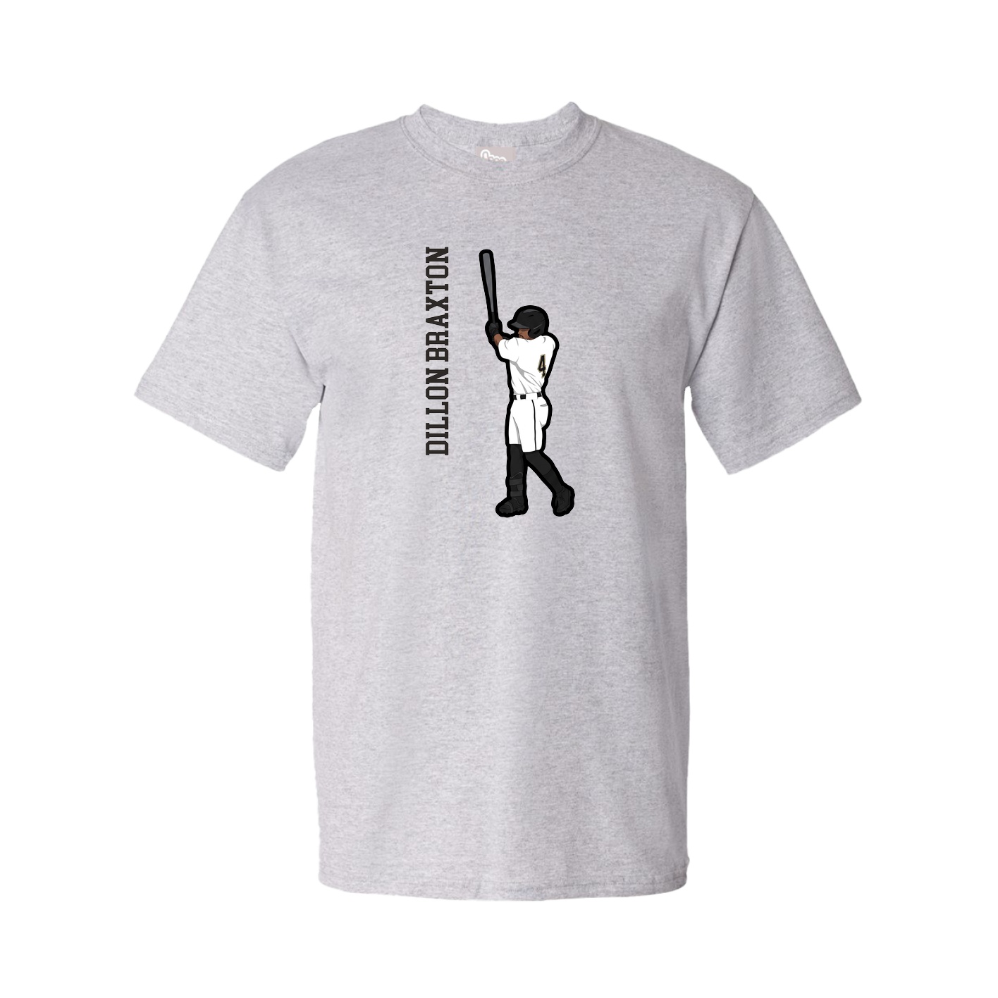 Youth Tee — Name Vertical in Grey