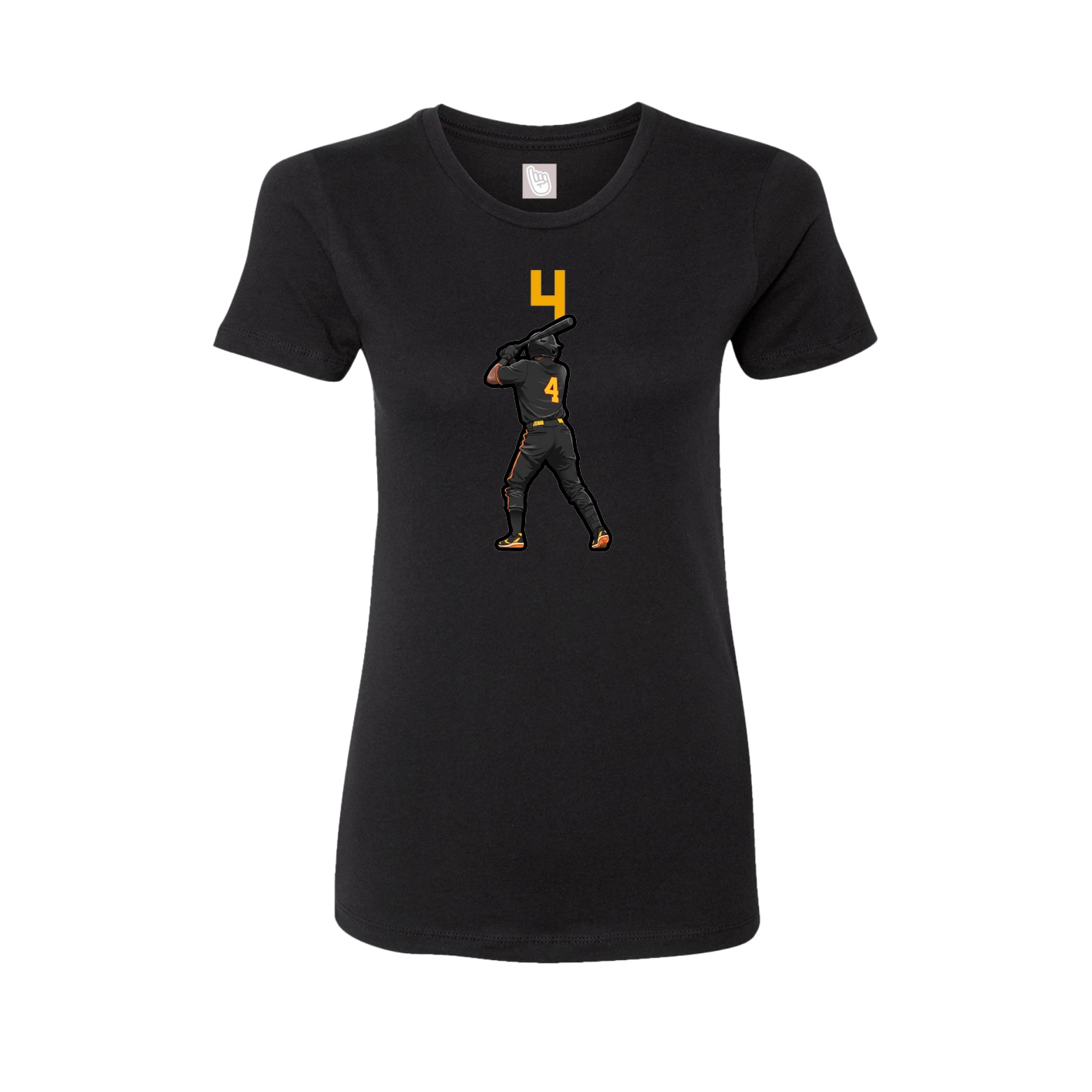 Fitted Women's Tee — Number Top in Black