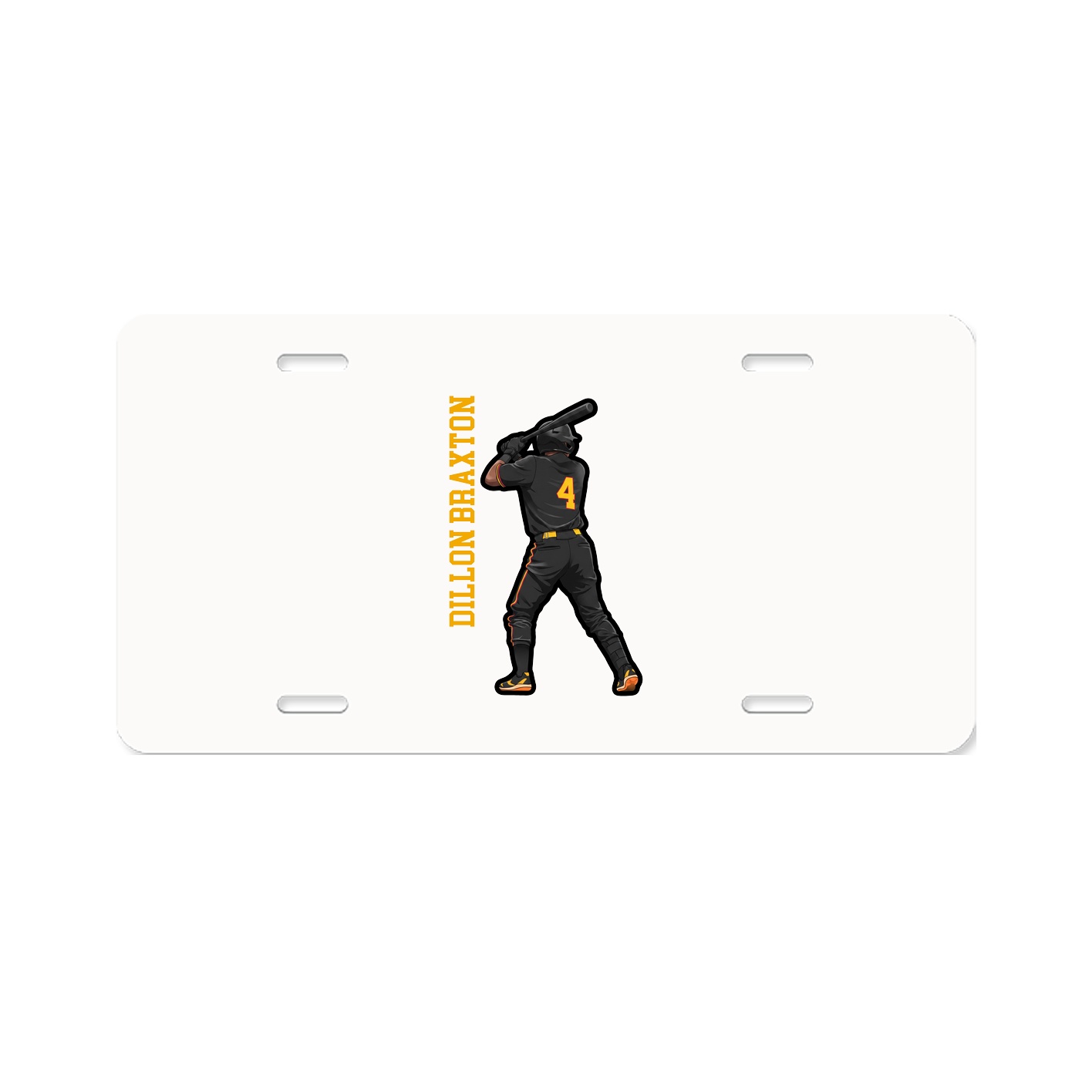 License Plate — Name Vertical in Classic