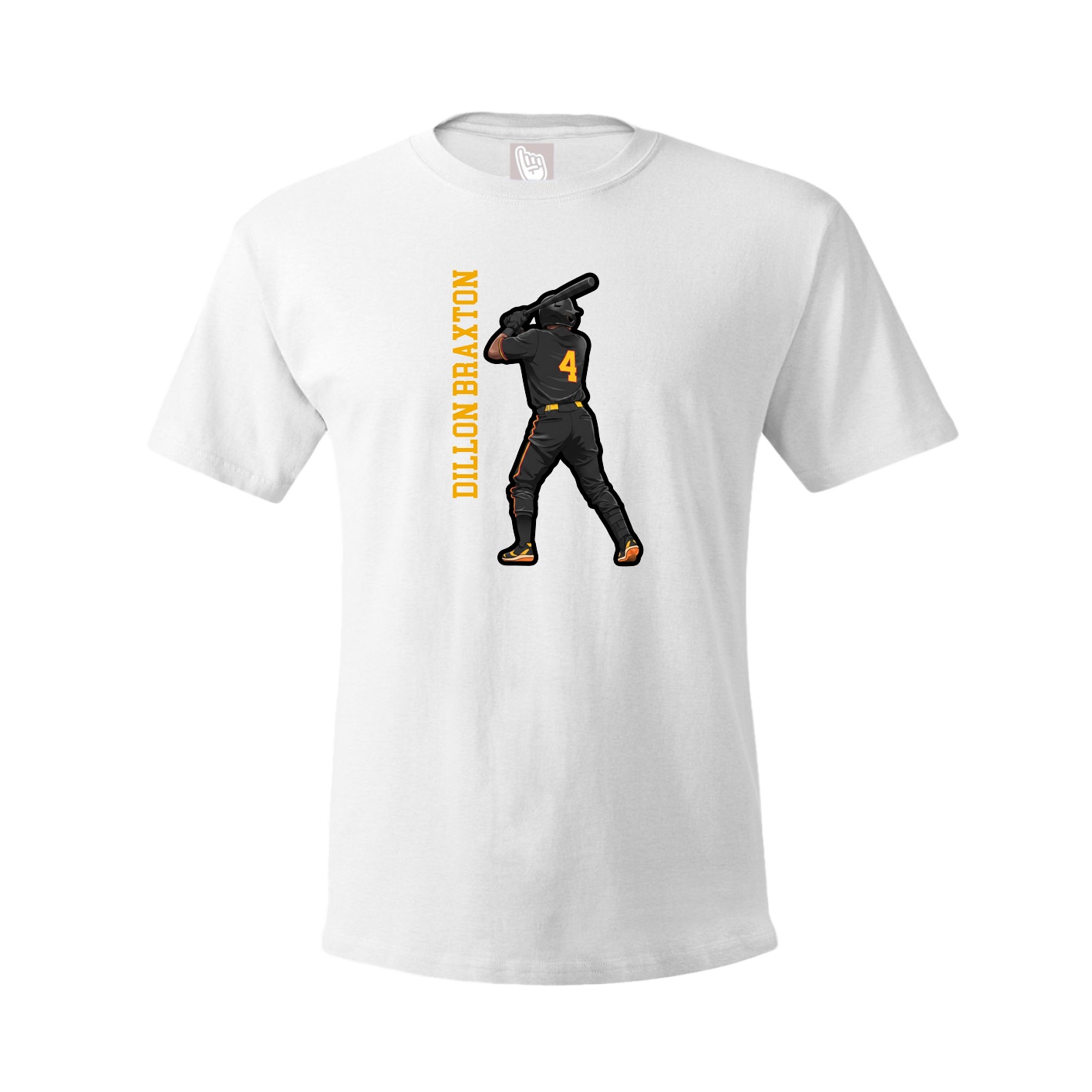 Youth Tee — Name Vertical in White