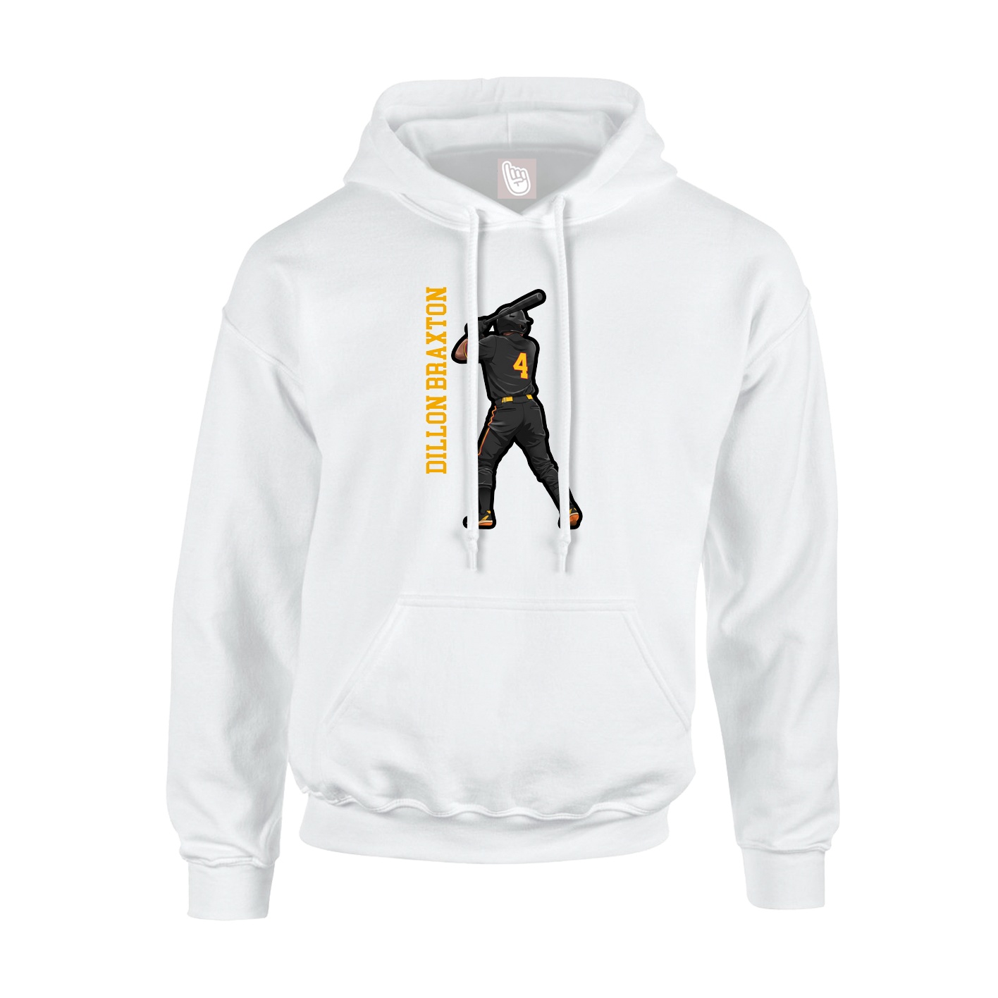 Youth Hoodie — Name Vertical in White