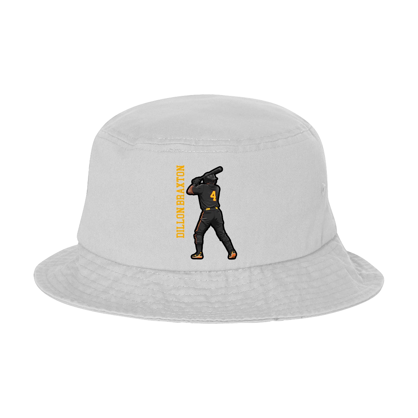 Bucket Cap — Name Vertical in White