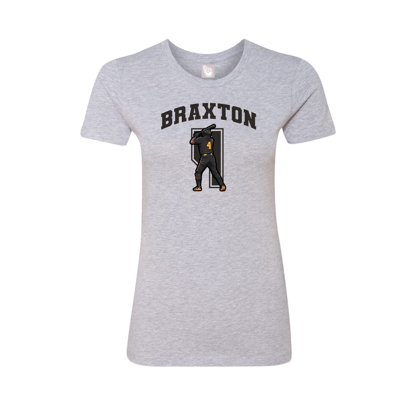 Fitted Women's Tee — Number in Grey