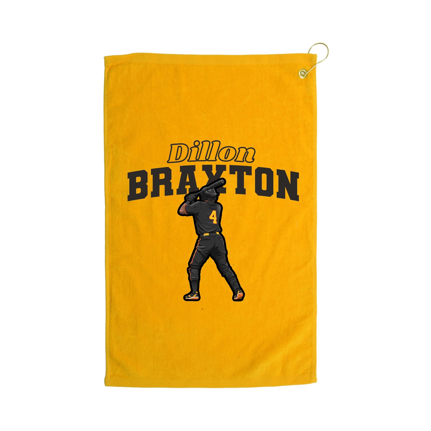 Golf Towel — Name Arch in Gold