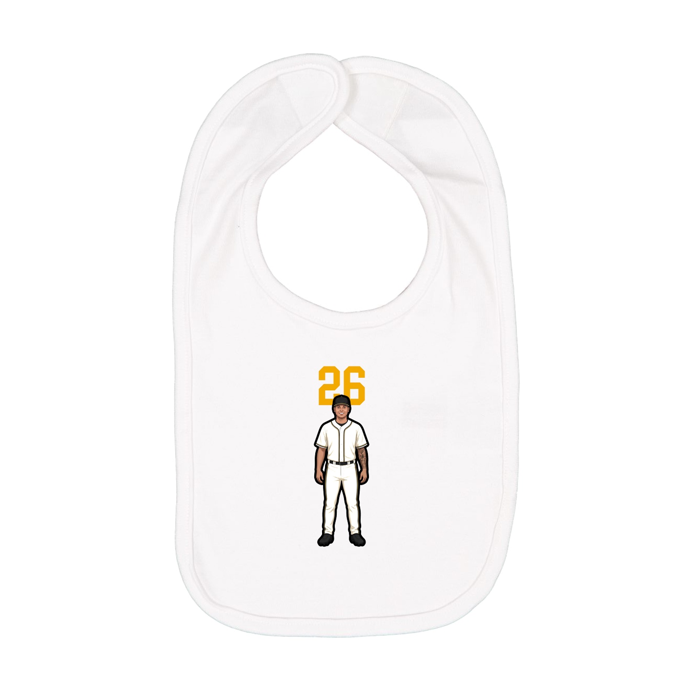 Infant Bib — Number Top in White