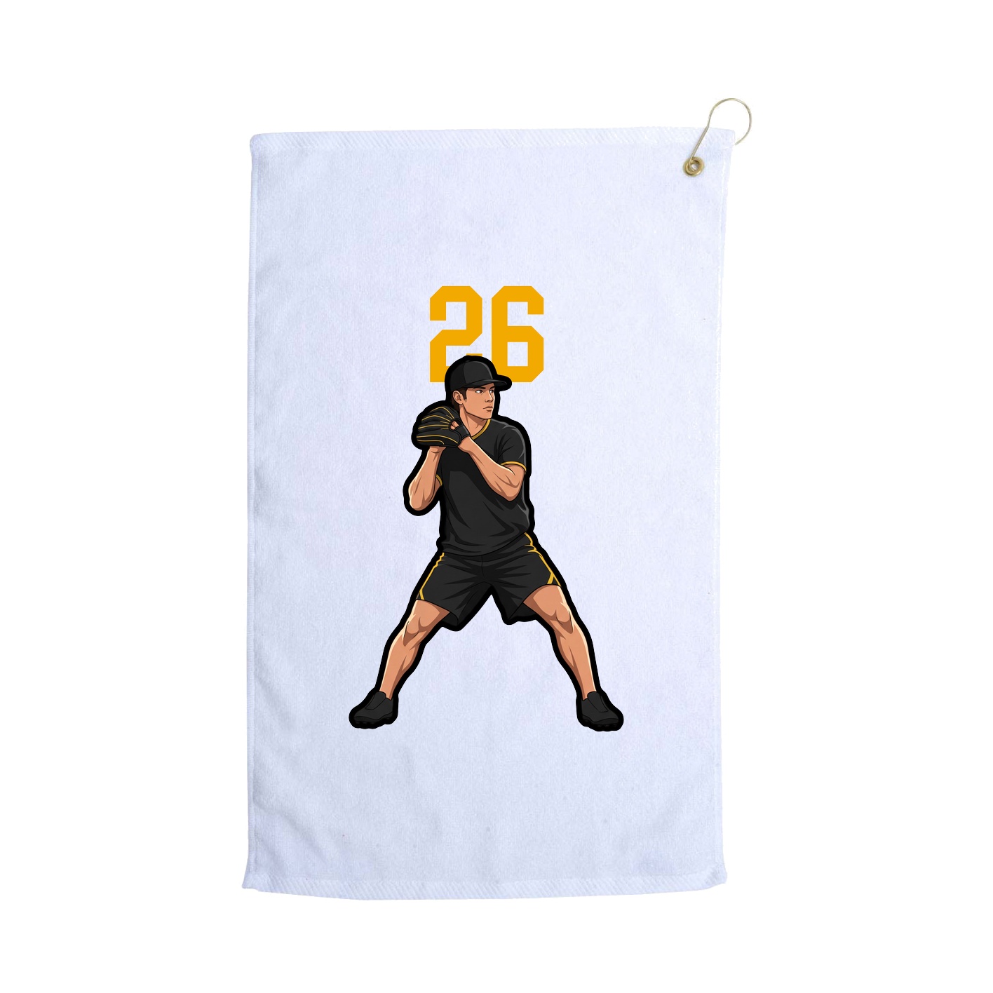 Golf Towel — Number Top in White