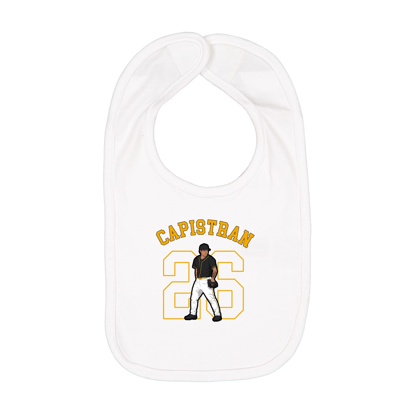 Infant Bib — Shirsey Arch in White