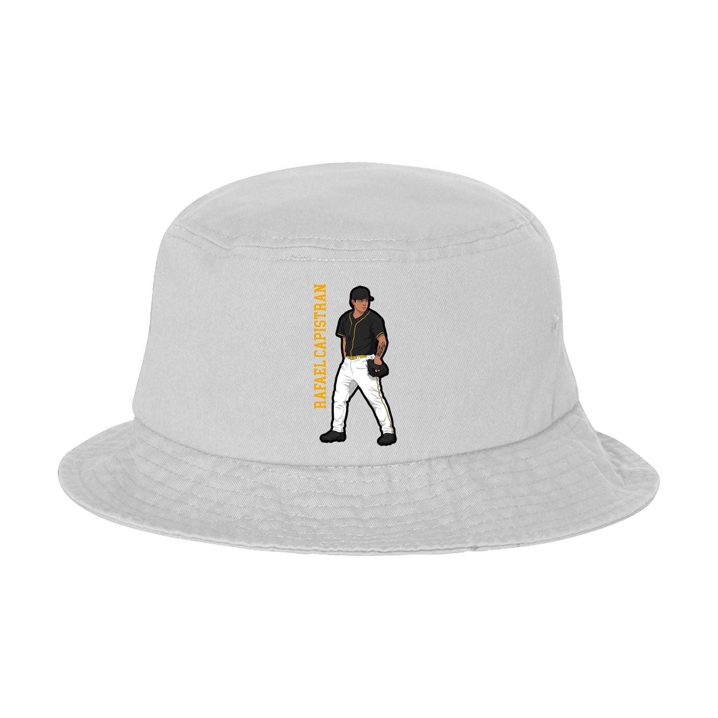 Bucket Cap — Name Vertical in White