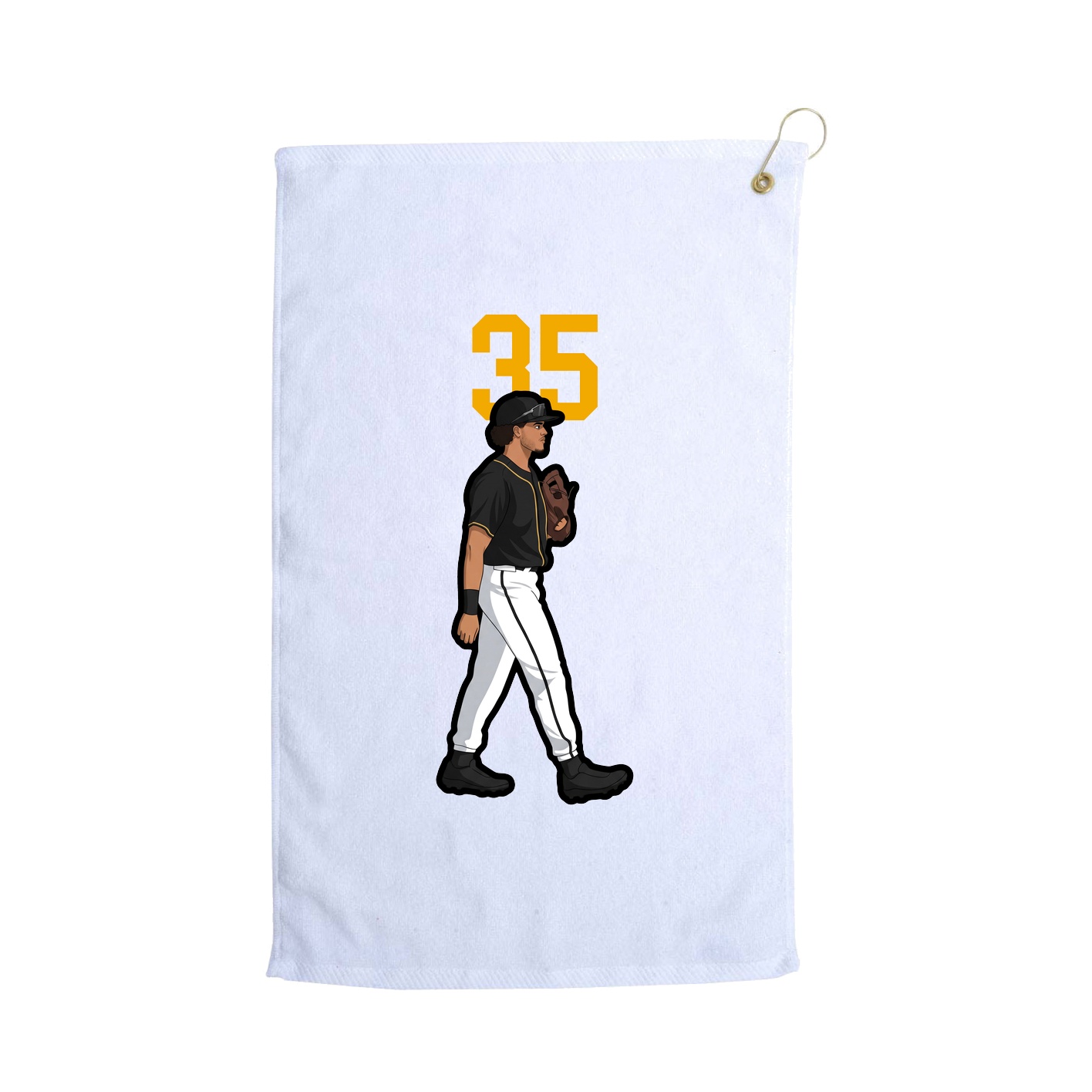 Golf Towel — Number Top in White