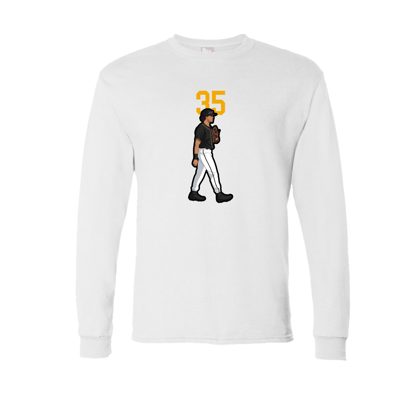 Long Sleeve Tee — Number Top in White