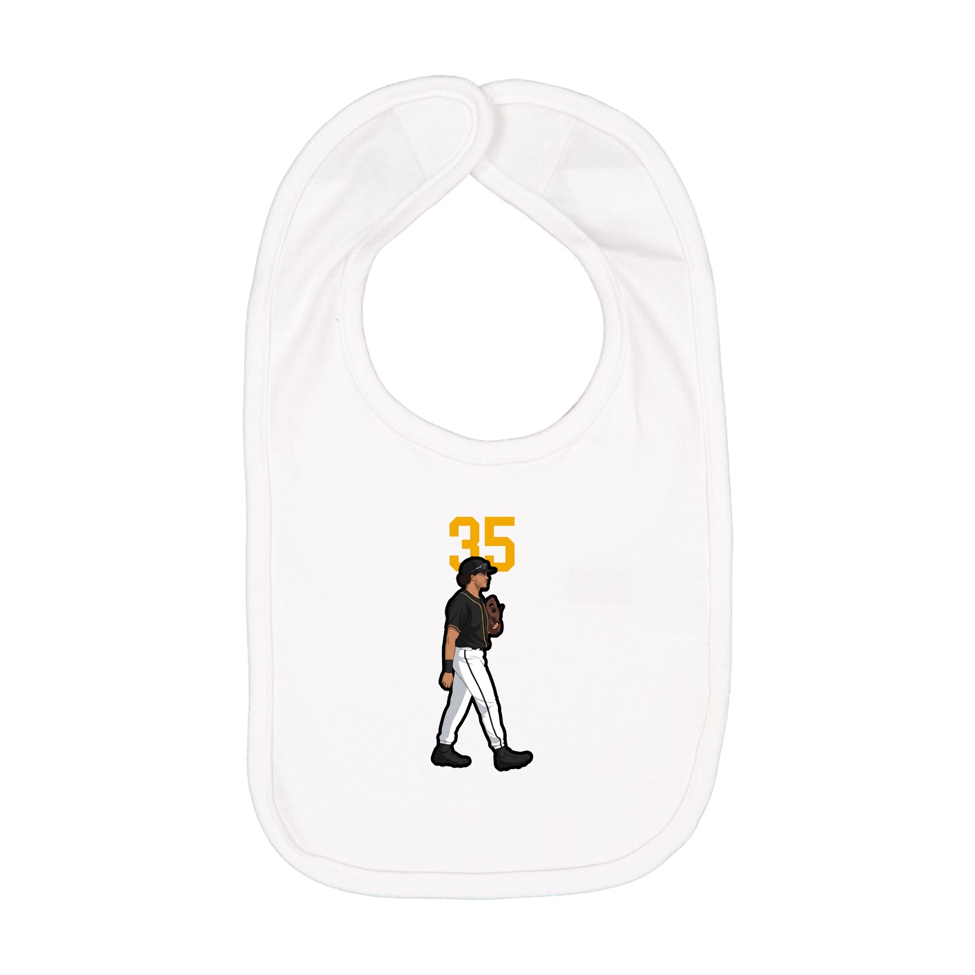 Infant Bib — Number Top in White