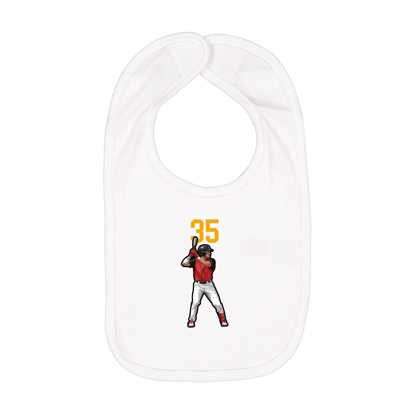 Infant Bib — Number Top in White