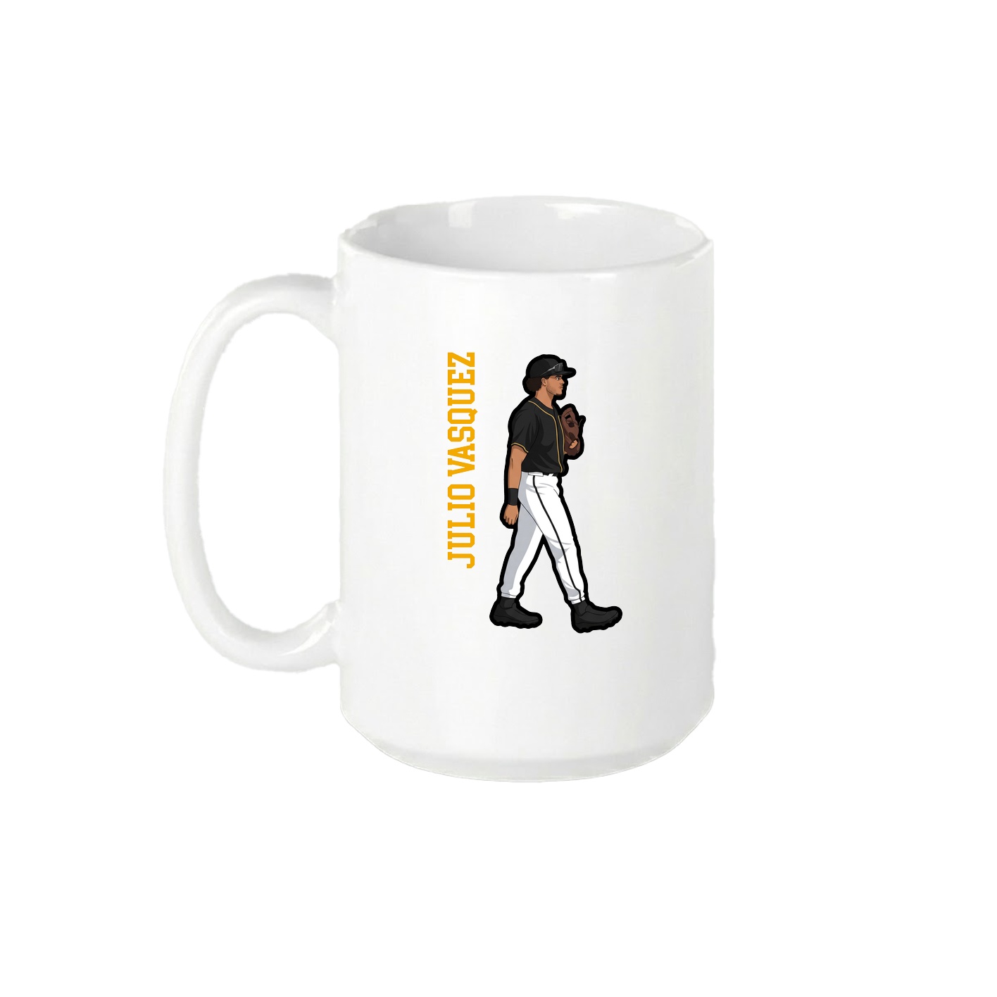15oz Coffee Mug — Name Vertical in White