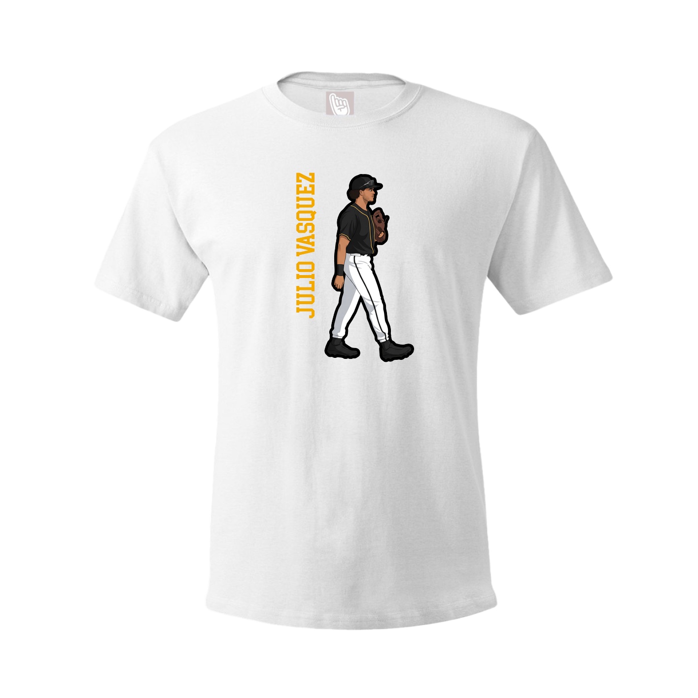 Tee — Name Vertical in White