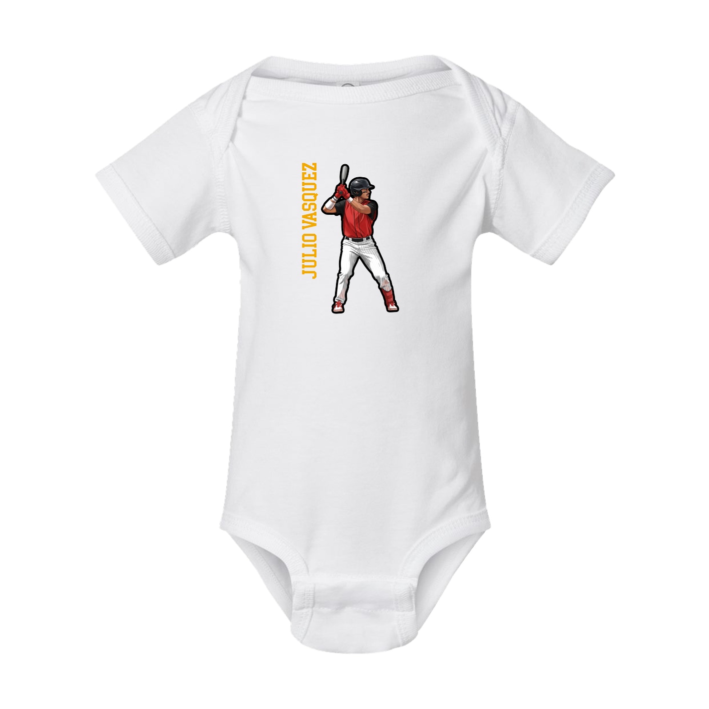 Baby Onesie — Name Vertical in White