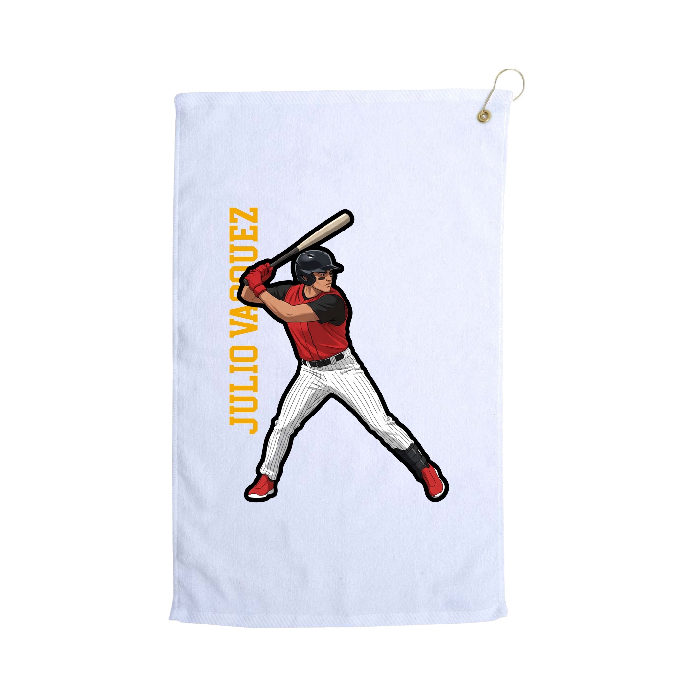 Golf Towel — Name Vertical in White