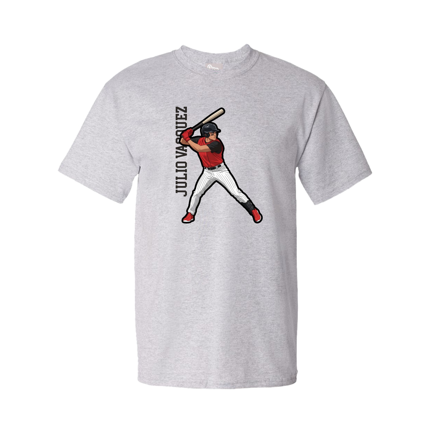 Tee — Name Vertical in Grey