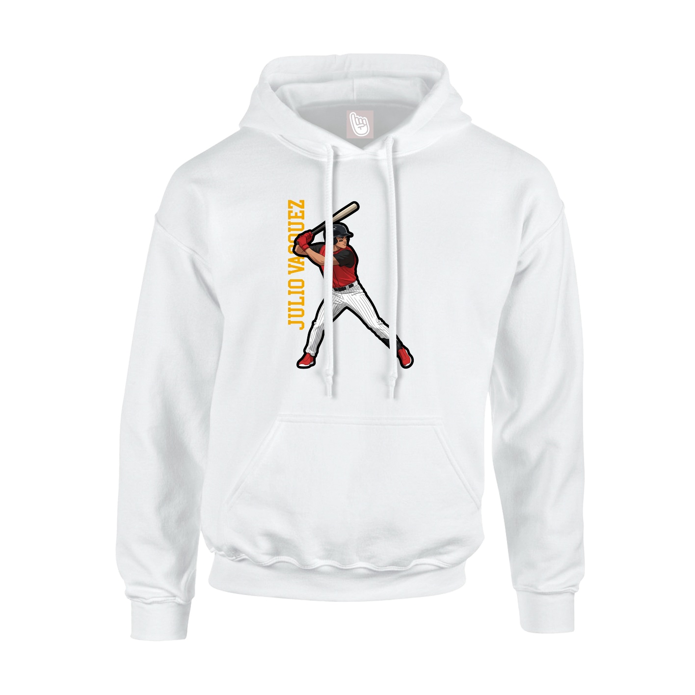 Youth Hoodie — Name Vertical in White