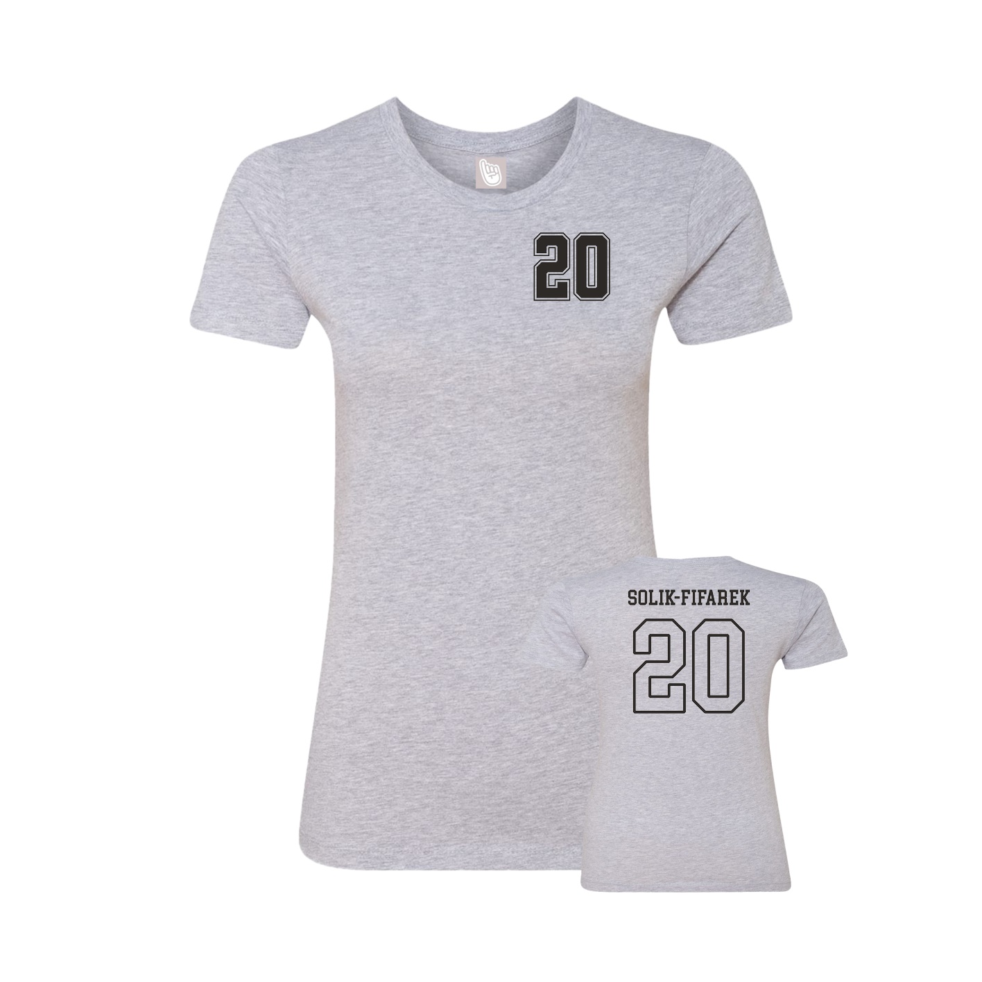 Womens Tee — Chest Back in Grey