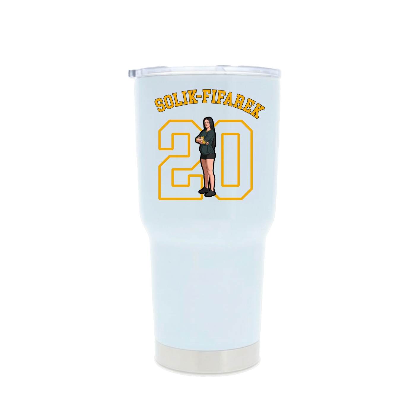 30oz Stainless Steel Tumbler — Shirsey Arch in White