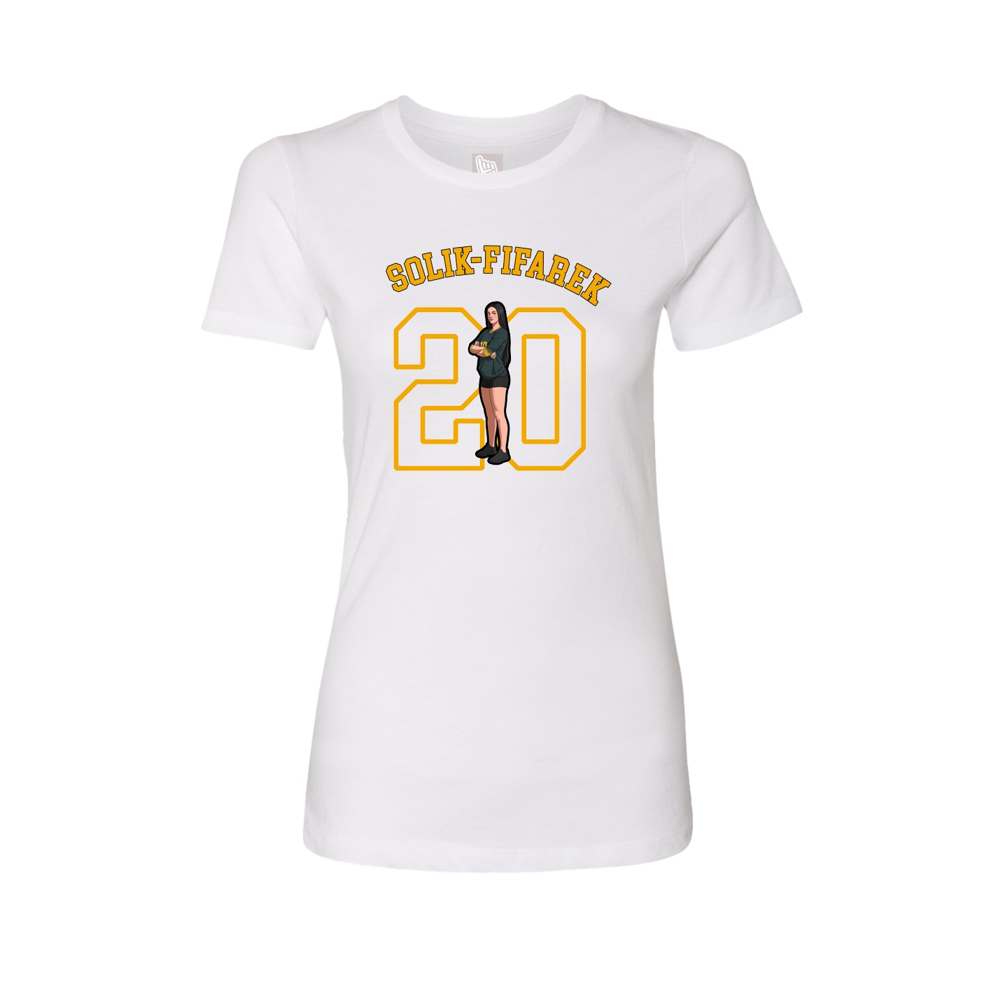 Fitted Women's Tee — Shirsey Arch in White