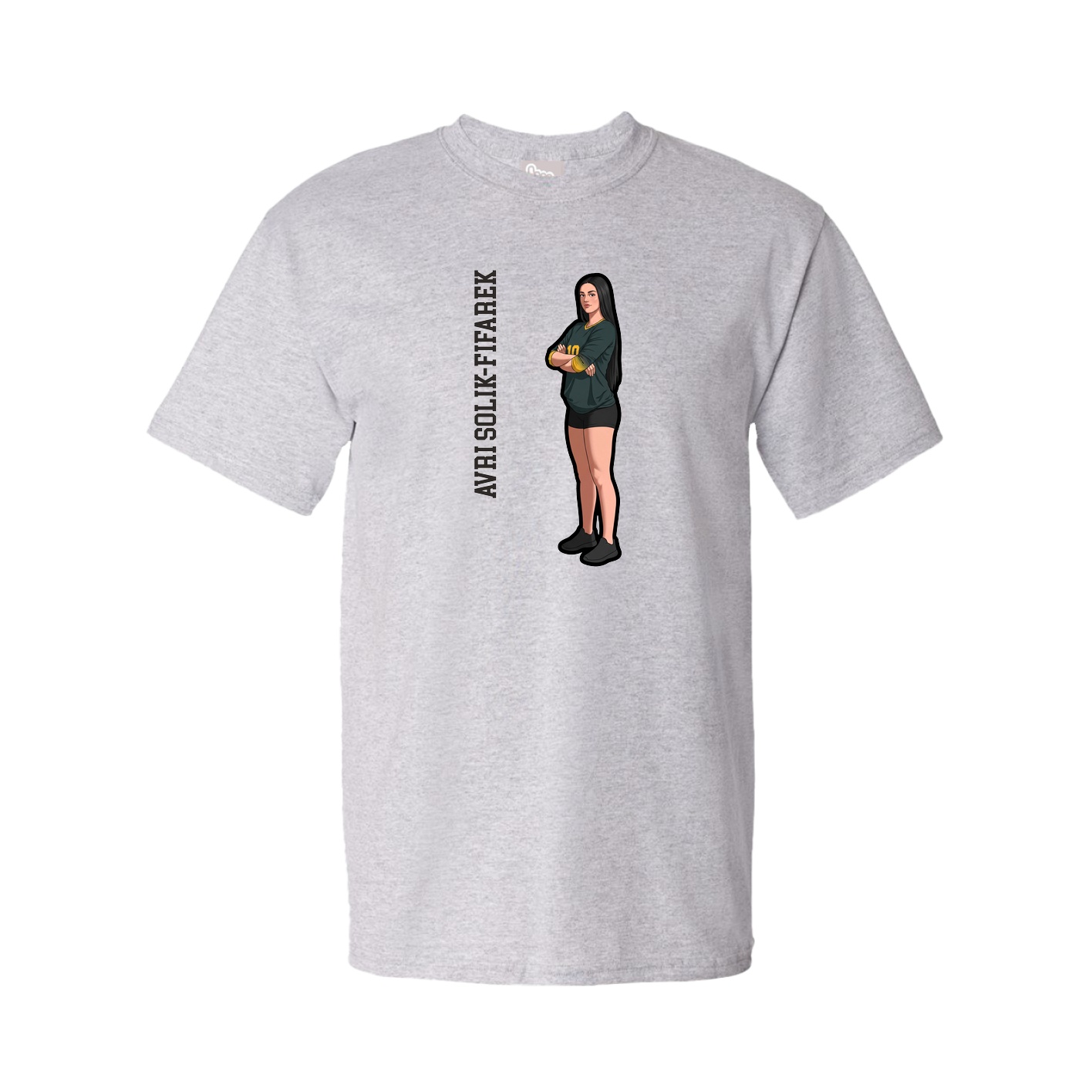 Tee — Name Vertical in Grey